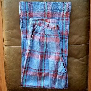 Anthropologie Plaid Wide-leg Pant Size 8